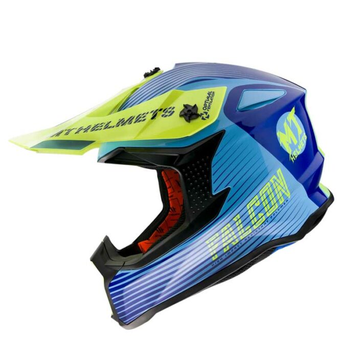 MT Helmets Falcon System C3 Gloss Fluro Yellow - Image 2