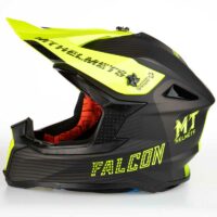 MT Helmets Falcon System D3 Matt Fluro Yellow - Image 4